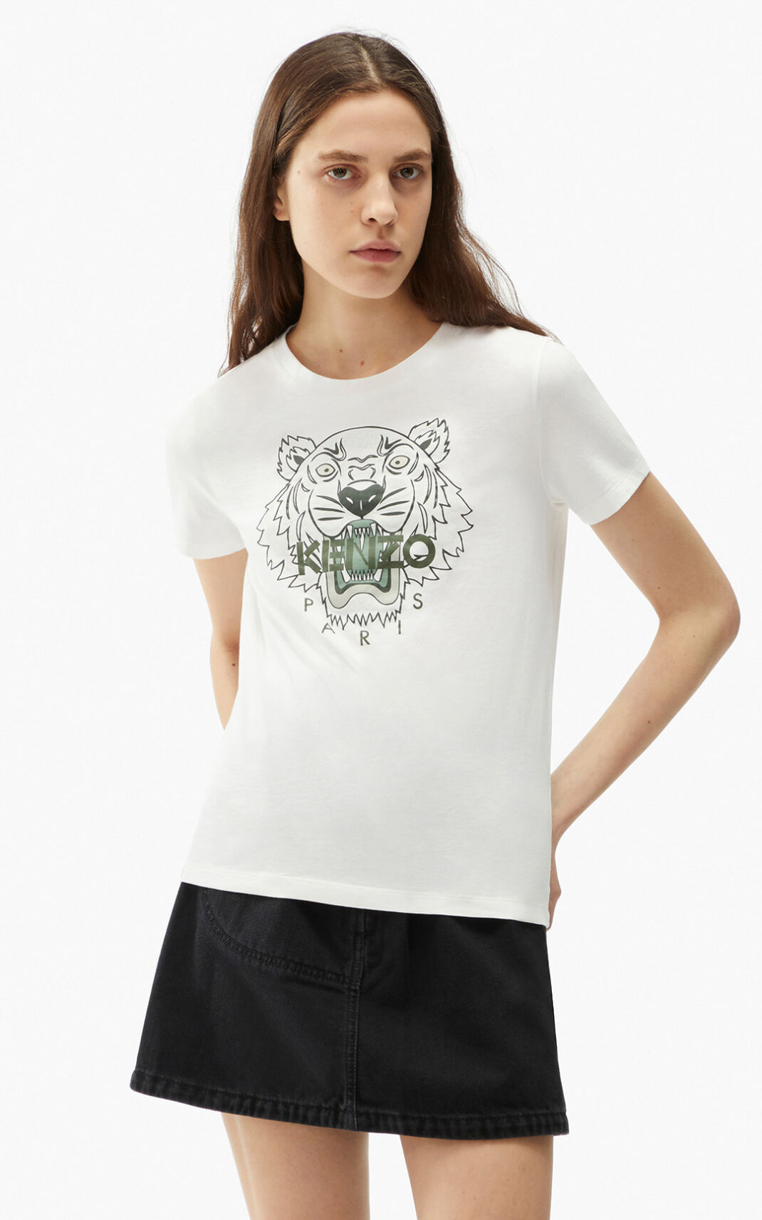 Kenzo Tiger Camisetas Mujer Blancas | 0142567-UE